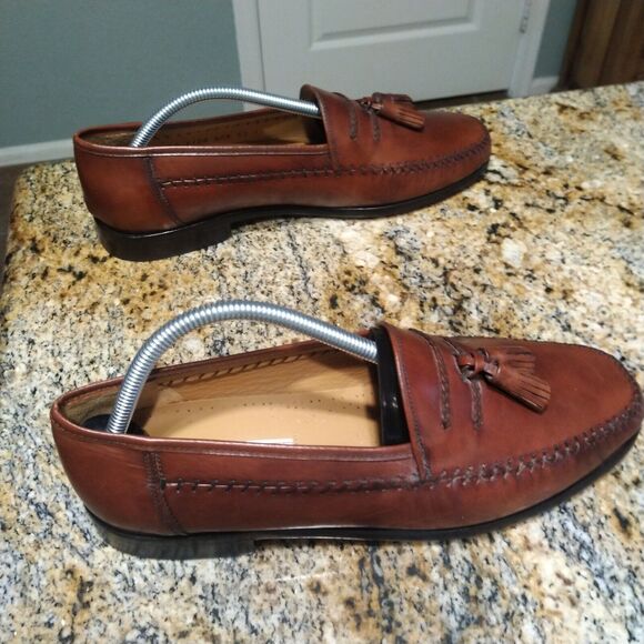 Sandro Moscoloni LA VIDA PER-FLEX Tassel Leather Loafer Shoes Brown Mens 10 EUC - Picture 5 of 15